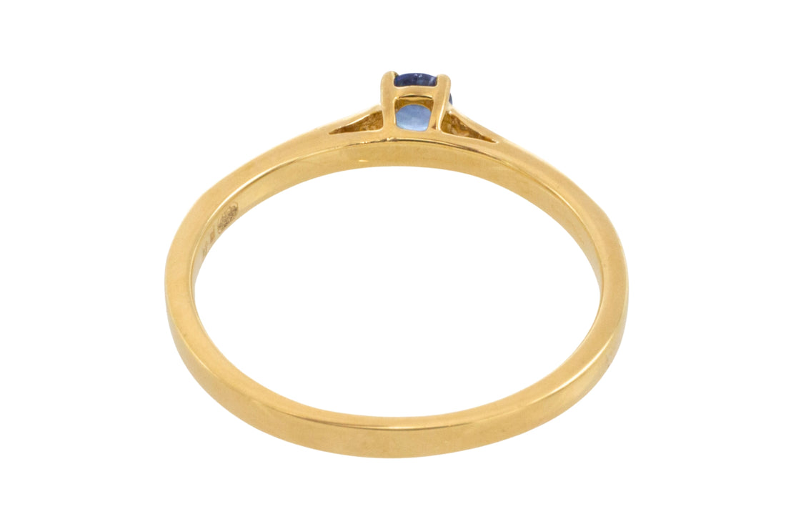 Sapphire and diamond ring in 14 carat gold-engagement rings-The Antique Ring Shop