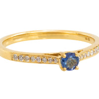 Sapphire and diamond ring in 14 carat gold-engagement rings-The Antique Ring Shop