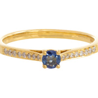 Sapphire and diamond ring in 14 carat gold-engagement rings-The Antique Ring Shop