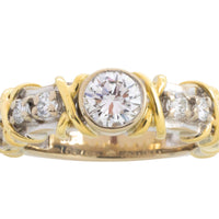 Diamond ring in yellow and white gold-Vintage Rings-The Antique Ring Shop