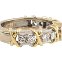 Diamond ring in yellow and white gold-Vintage Rings-The Antique Ring Shop
