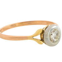 Old cut diamond solitaire ring in 18 carat gold