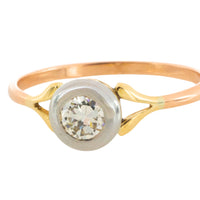 Old cut diamond solitaire ring in 18 carat gold