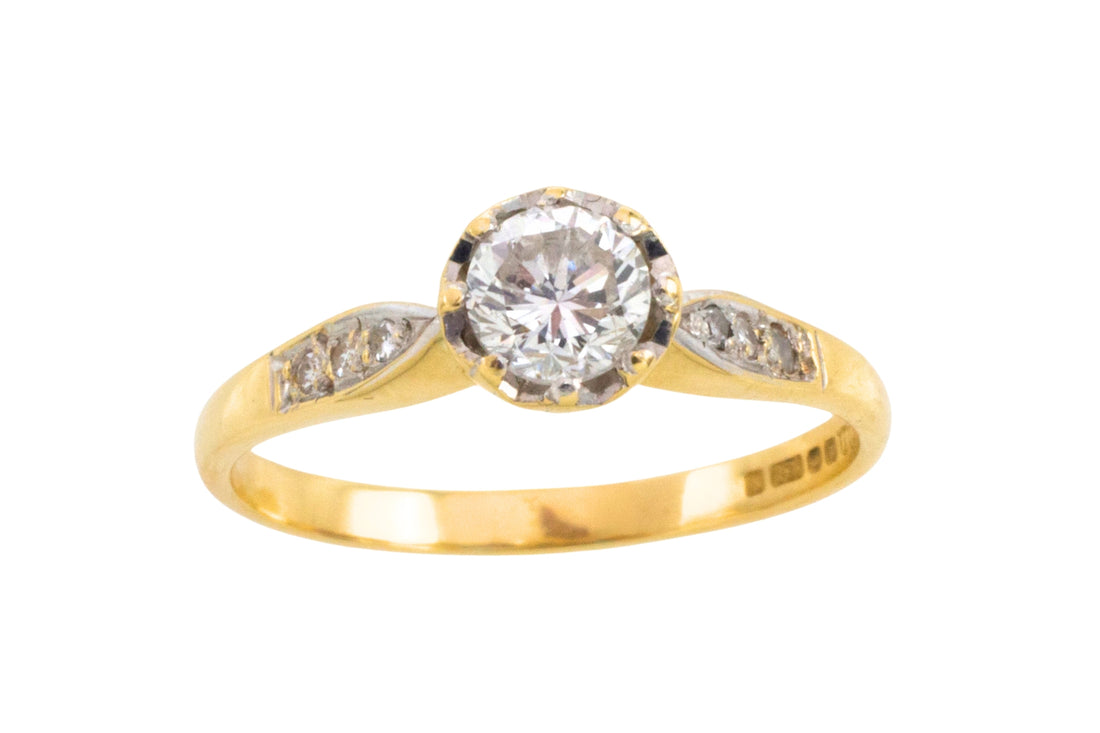 Vintage diamanten ring van 18 karaat goud