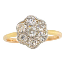 Edwardian old cut diamond cluster ring-Antique rings-The Antique Ring Shop