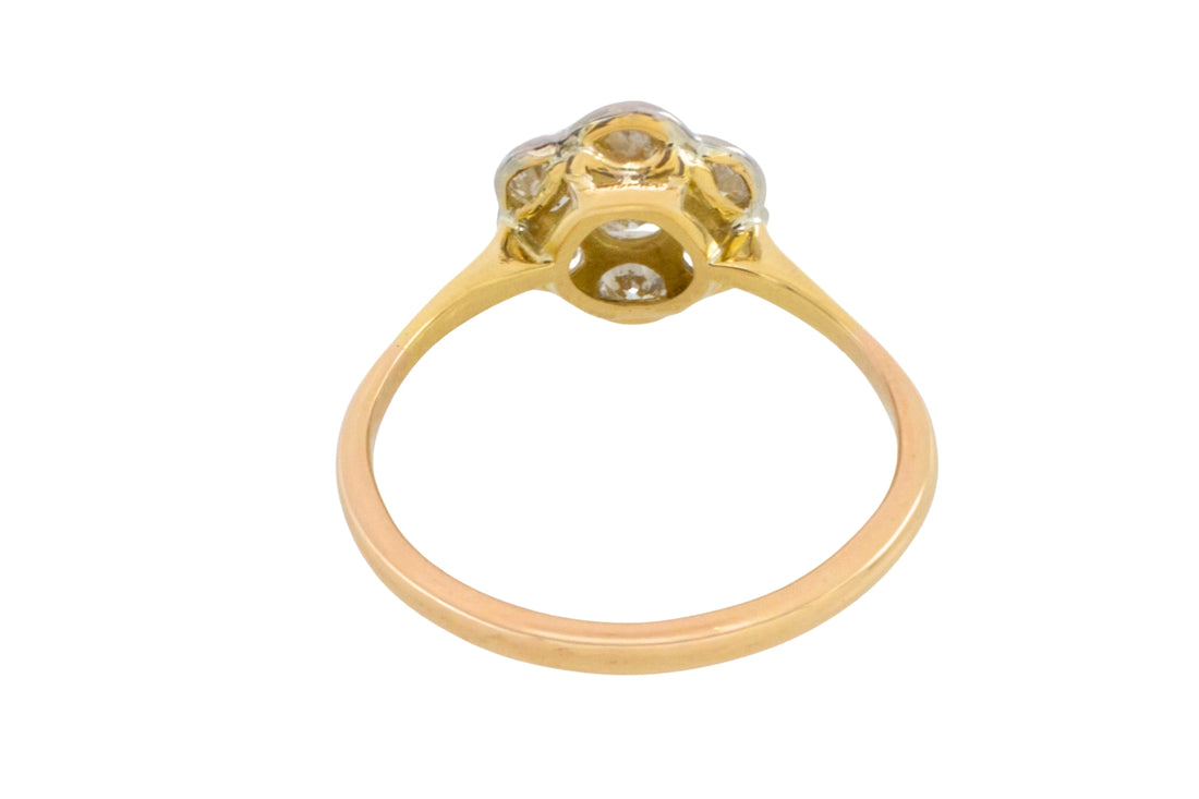 Edwardian old cut diamond cluster ring-Antique rings-The Antique Ring Shop