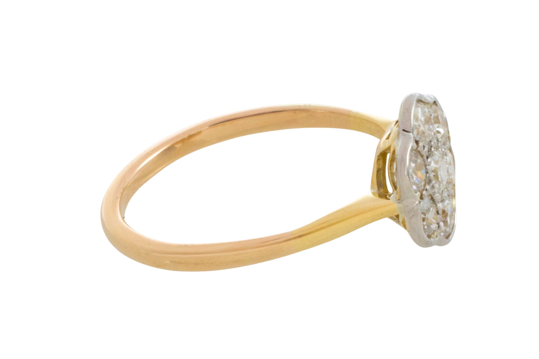 Edwardian old cut diamond cluster ring-Antique rings-The Antique Ring Shop