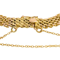 Vintage mesh sapphires and diamond bracelet-Bracelets-The Antique Ring Shop