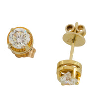 Vintage diamond studs in 14 carat gold-Earrings-The Antique Ring Shop