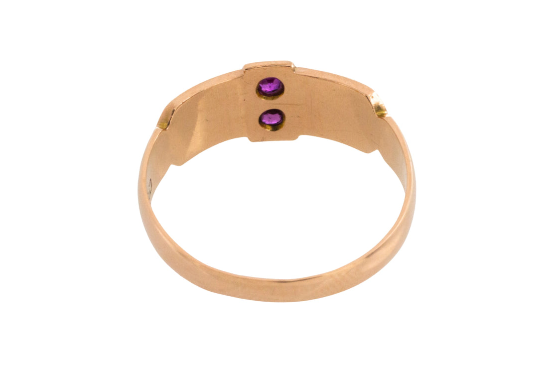 Georgian ruby and pearl ring from 1801-Antique rings-The Antique Ring Shop