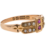 Georgian ruby and pearl ring from 1801-Antique rings-The Antique Ring Shop