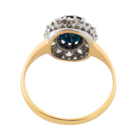 Vintage sapphire and diaond cluster ring-engagement rings-The Antique Ring Shop
