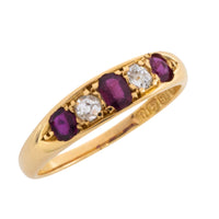 Edwrdian ruby and diamond ring from 1911