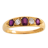 Edwrdian ruby and diamond ring from 1911