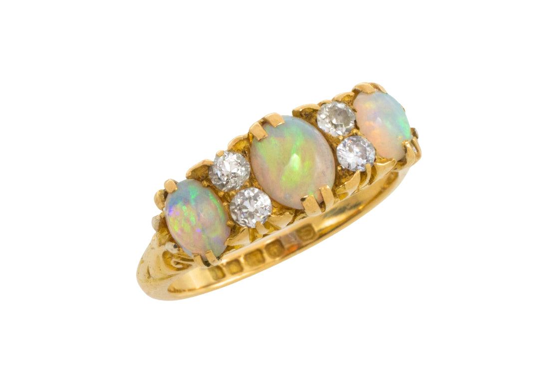 Edwardian opal and diamond ring from 1912