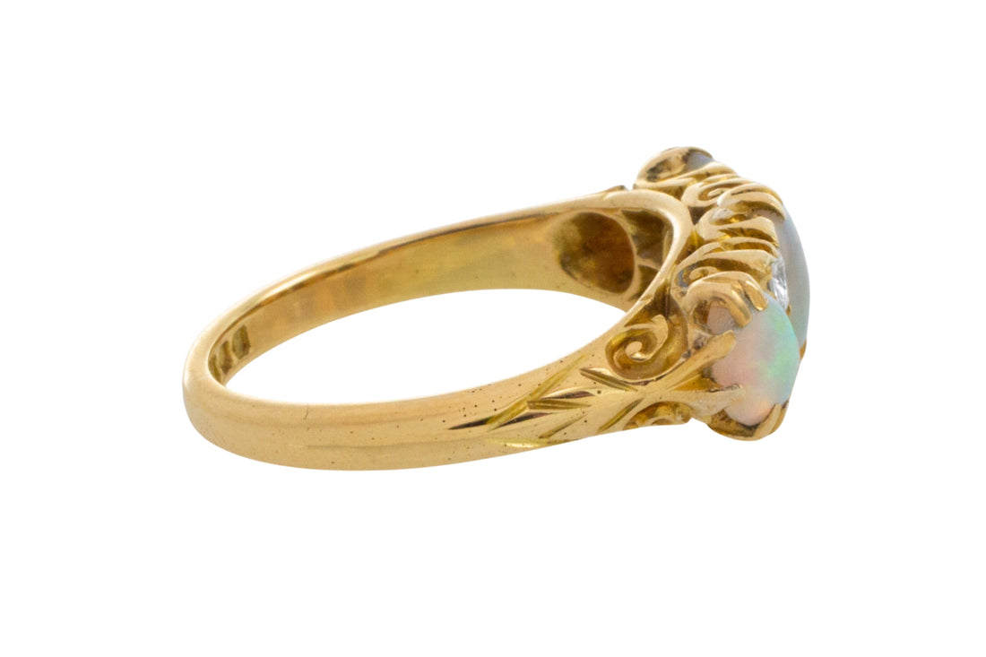 Edwardian opal and diamond ring from 1912
