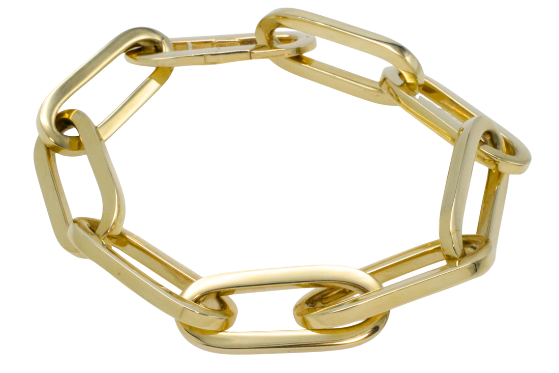 Paper clip bracelet in 14 carat gold-Bracelets-The Antique Ring Shop