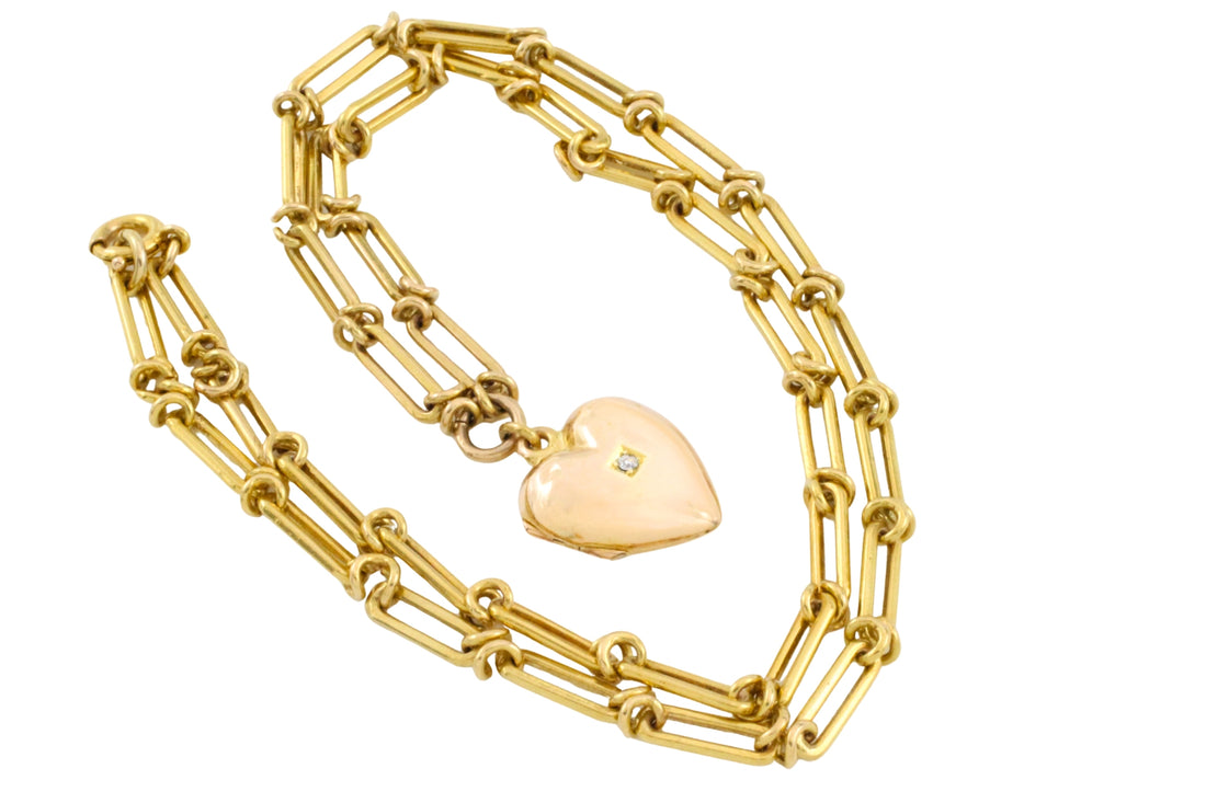 Victorian trombone necklace with locket
