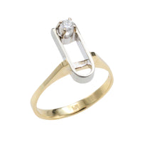 Diamond ring in yellow and white gold