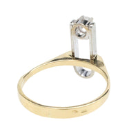 Diamond ring in yellow and white gold