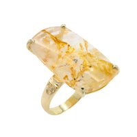 Large rock crystal ring in 14 carat gold-Vintage Rings-The Antique Ring Shop