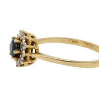 Sapphire and diamond cluster ring-engagement rings-The Antique Ring Shop