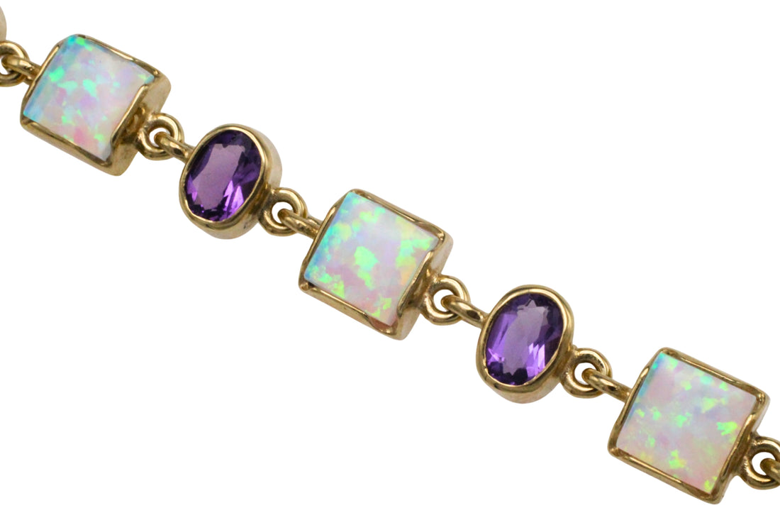 Opal and amethyst bracelet