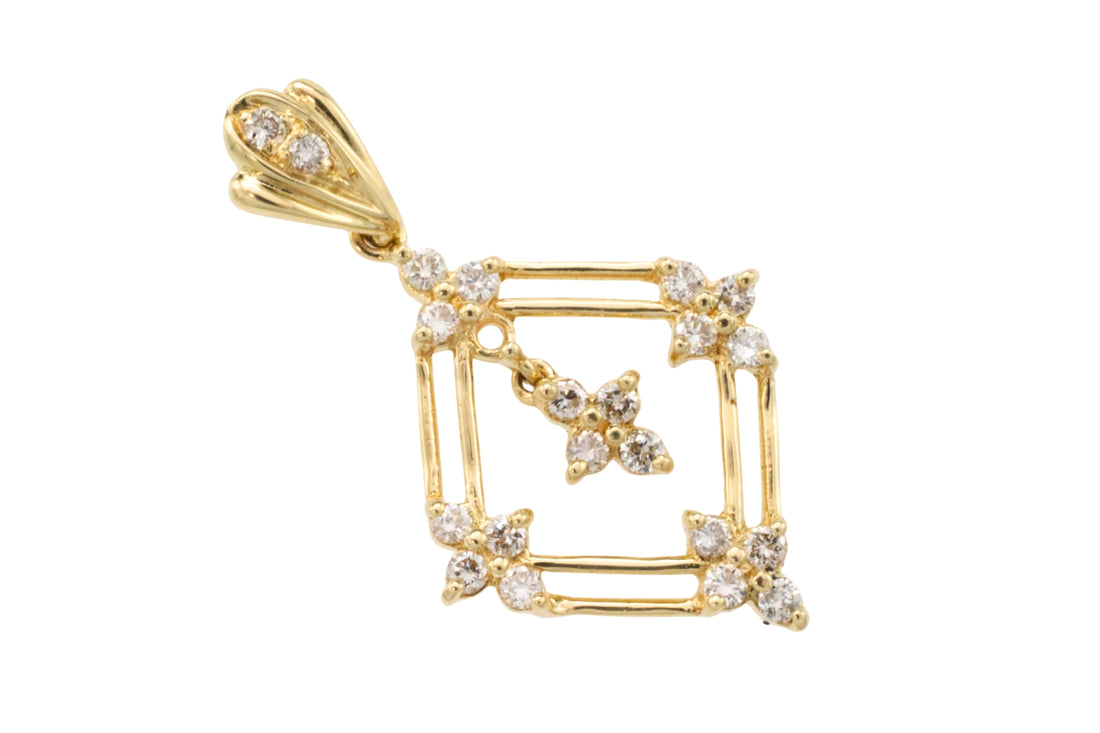 18 karaat gouden hanger met diamanten