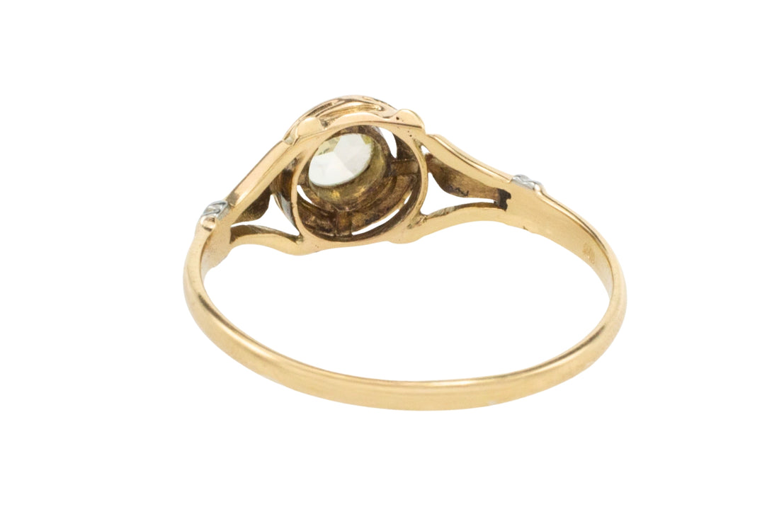 Rose diamond 18 carat white and yellow gold ring-The Antique Ring Shop