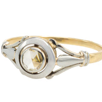 Rose diamond 18 carat white and yellow gold ring-The Antique Ring Shop