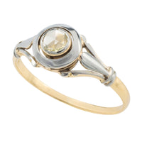 Rose diamond 18 carat white and yellow gold ring-The Antique Ring Shop