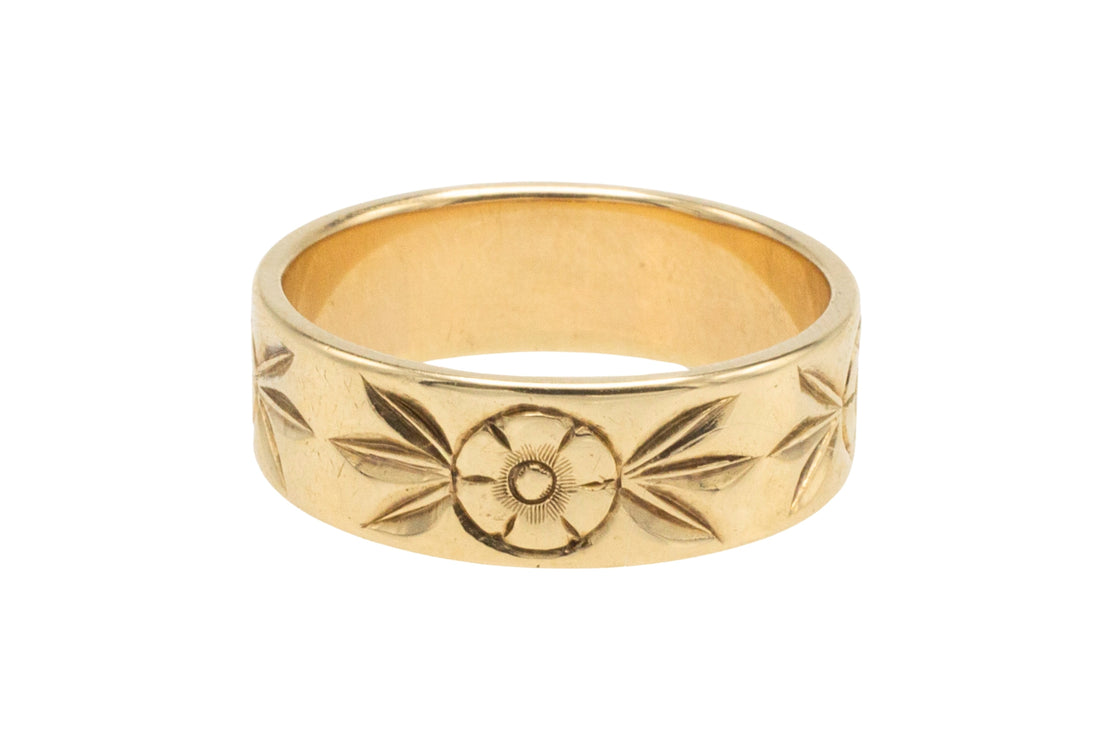 Vintage ring met bloemmotief