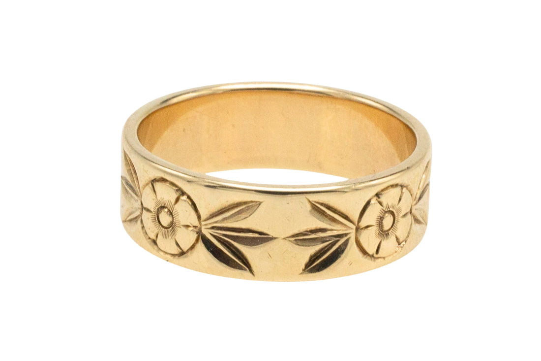 Vintage ring met bloemmotief
