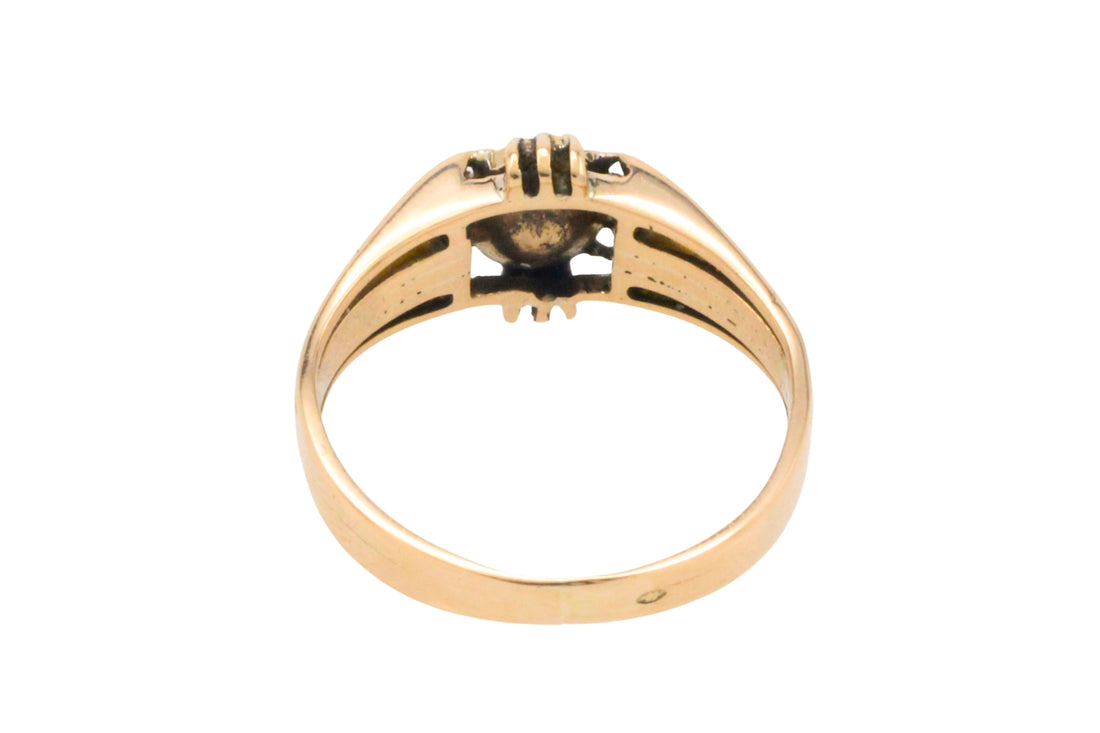 Antique rose diamond Belcher style ring-Antique rings-The Antique Ring Shop