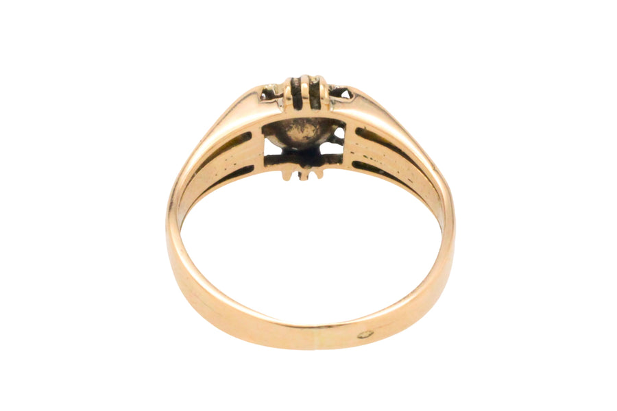Antique rose diamond Belcher style ring-Antique rings-The Antique Ring Shop