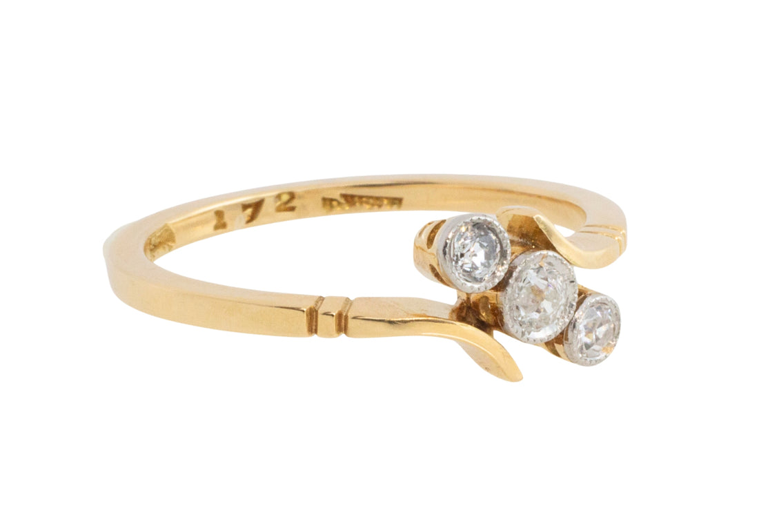 Edwardian three stone old cut diamond ring-Antique rings-The Antique Ring Shop