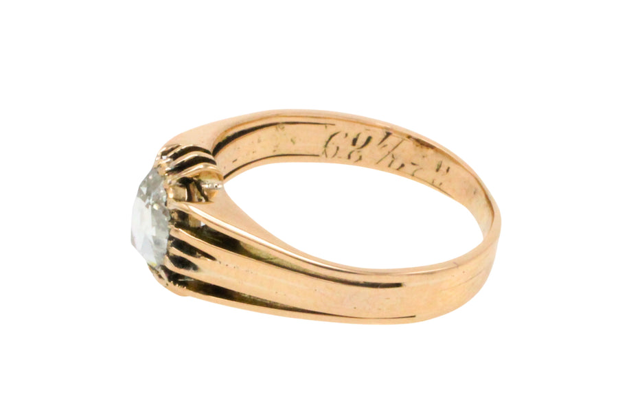 Antique rose diamond Belcher style ring-Antique rings-The Antique Ring Shop