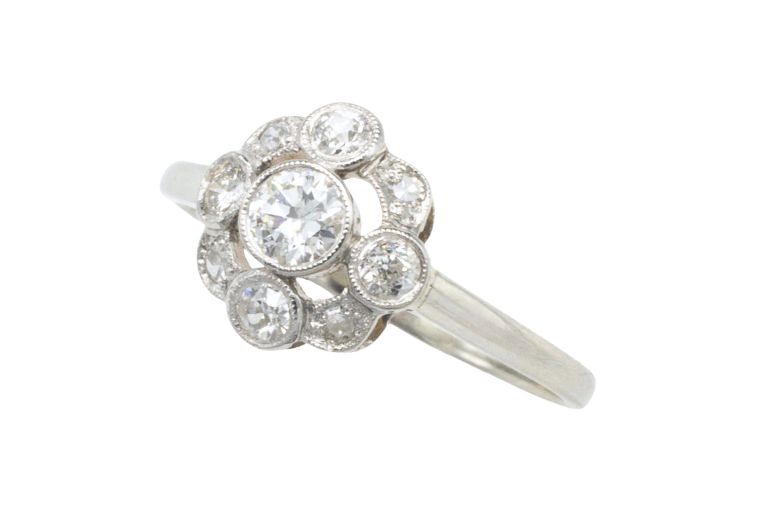 Antique five old cut diamond ring