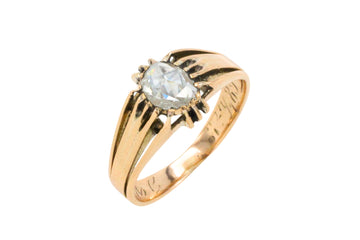 Antique rose diamond Belcher style ring-Antique rings-The Antique Ring Shop
