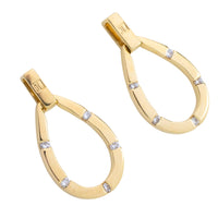 18 carat gold earrings with diamonds-Earrings-The Antique Ring Shop
