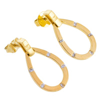 18 carat gold earrings with diamonds-Earrings-The Antique Ring Shop