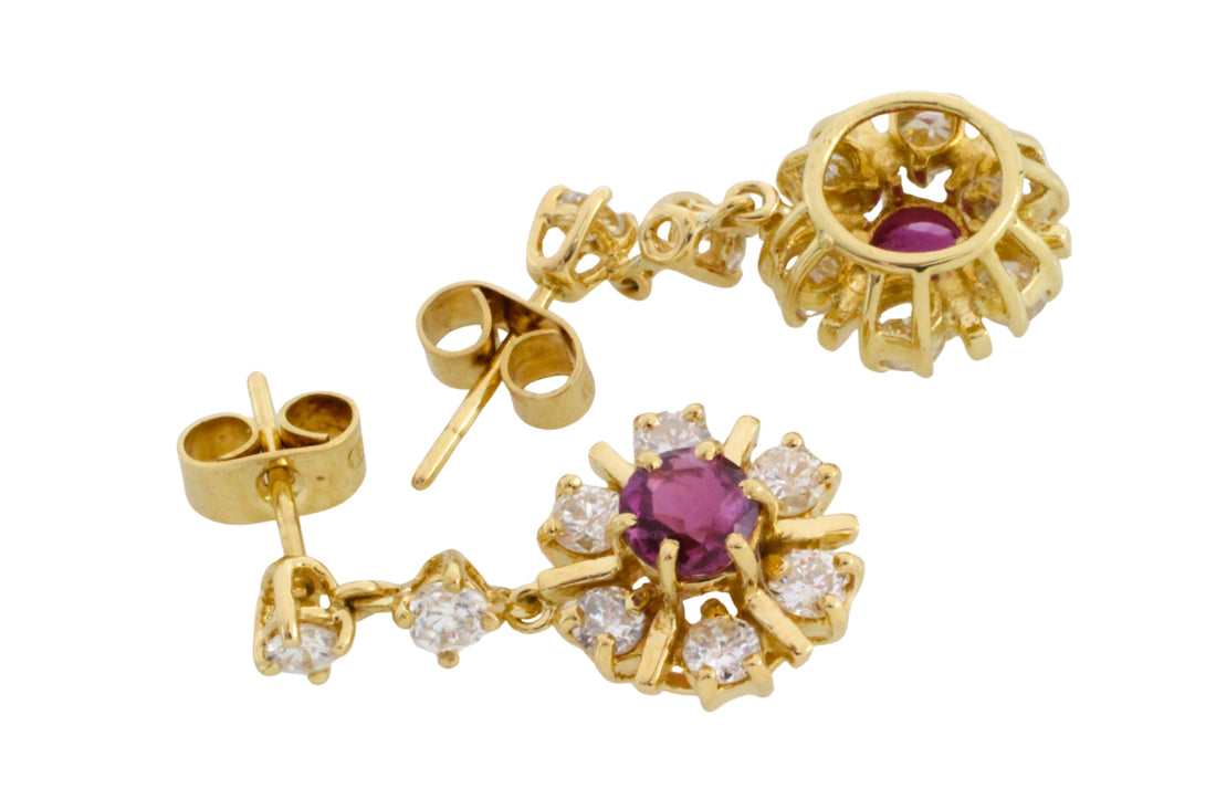 Ruby and diamond earrings