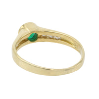 Emerald and diamond ring in 18 carat gold-Vintage Rings-The Antique Ring Shop
