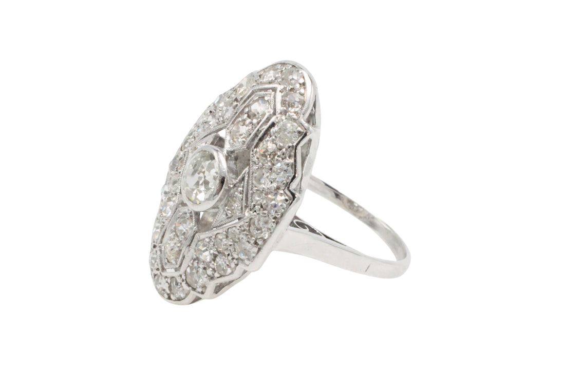 Art Deco diamond ring in white gold-The Antique Ring Shop