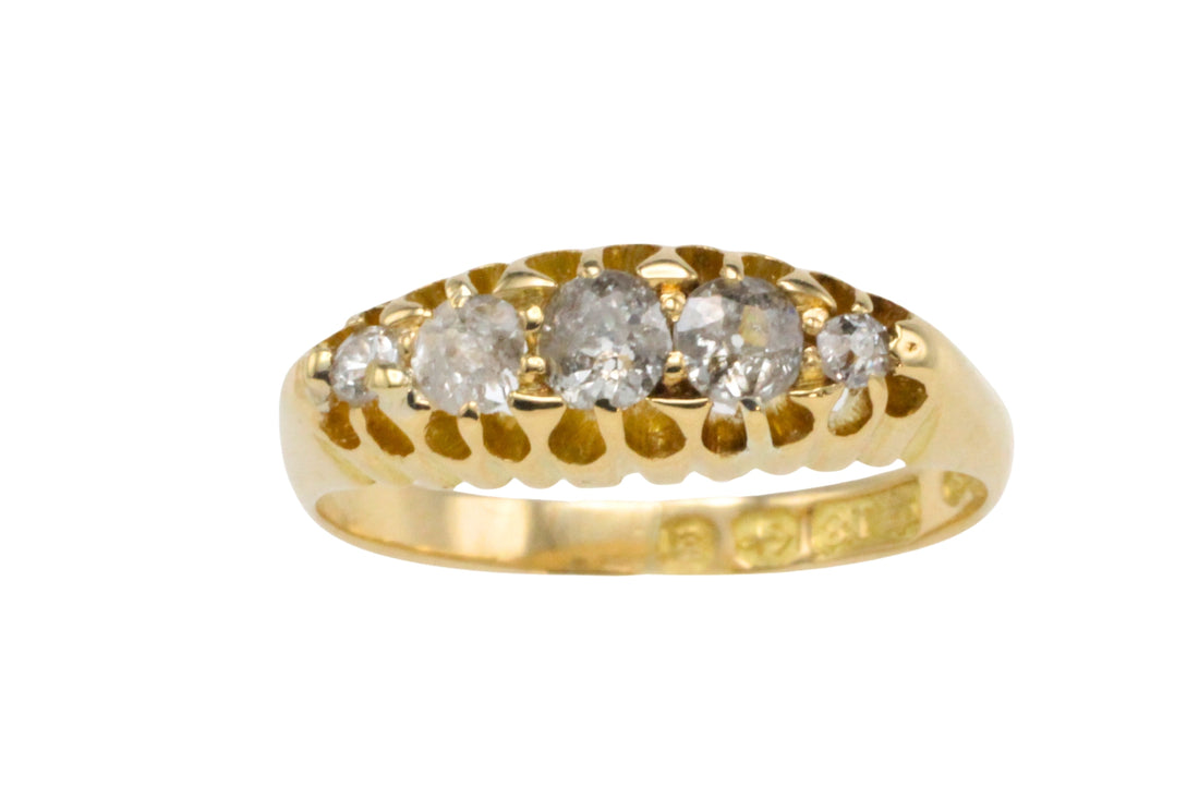 Victorian five stone diamond ring from 1898-Antique rings-The Antique Ring Shop