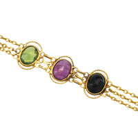 Sapphire ruby and tourmaline braclet