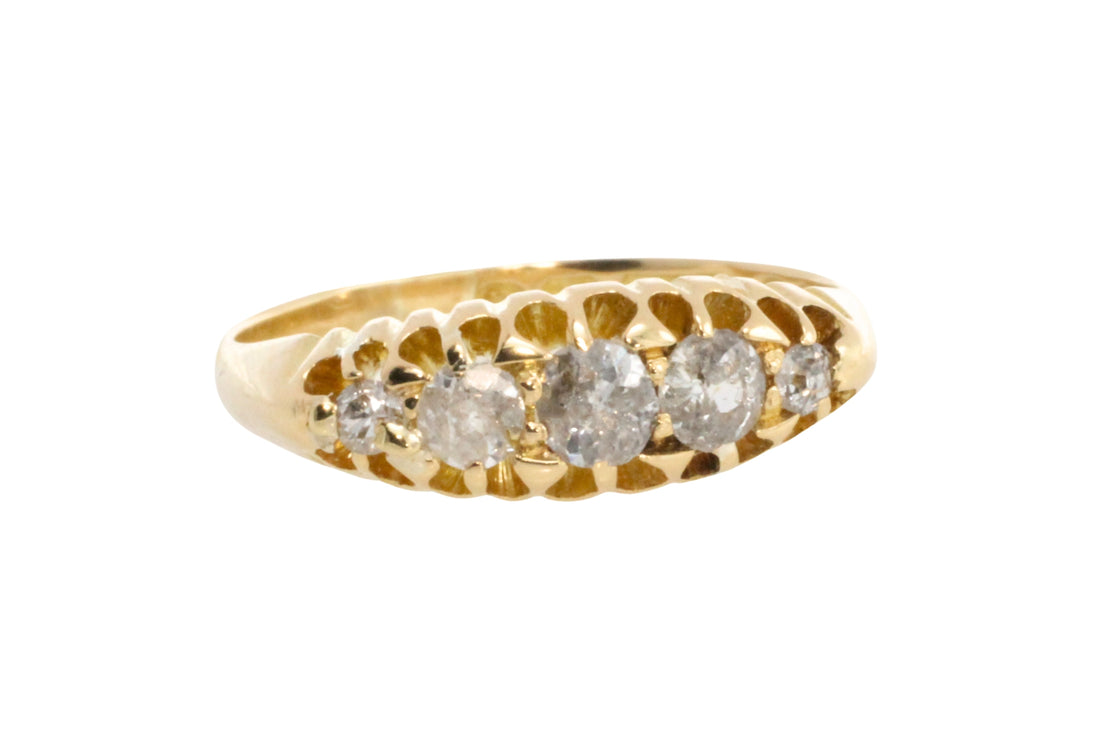 Victorian five stone diamond ring from 1898-Antique rings-The Antique Ring Shop