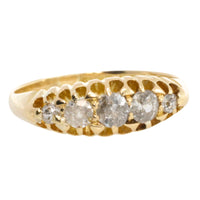 Victorian five stone diamond ring from 1898-Antique rings-The Antique Ring Shop