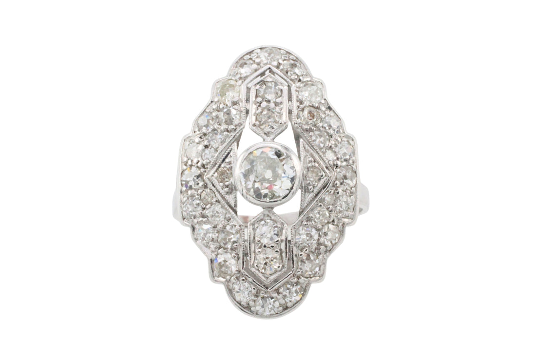 Art Deco diamond ring in white gold-The Antique Ring Shop