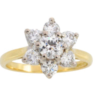 Vintage diamond cluster ring in 18 carat gold